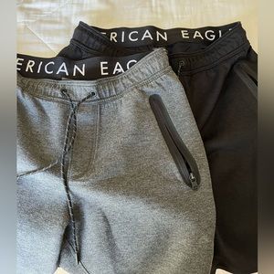 AE Shorts zippered pockets - 4 pair 2 dark grey, 1 light gray and 1 black